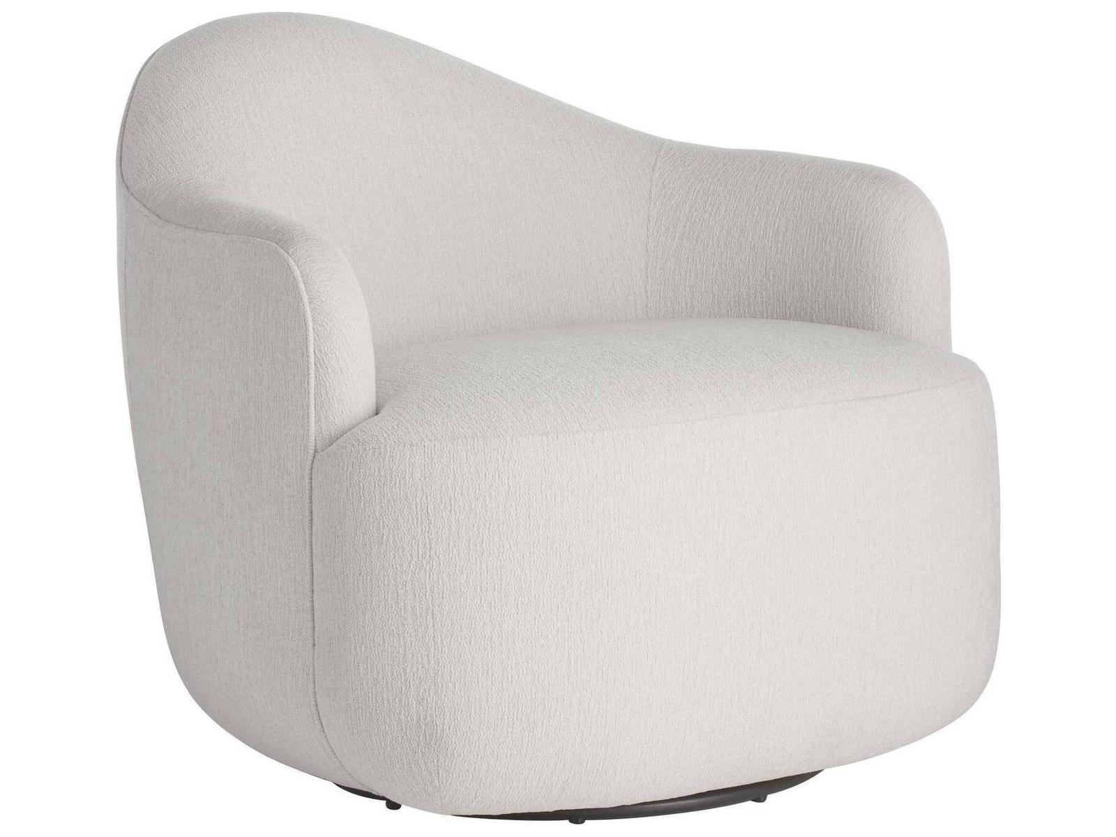 Swivel White Accent Chair