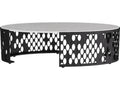 Oval Marble White Blackened Iron Onze Coffee Table