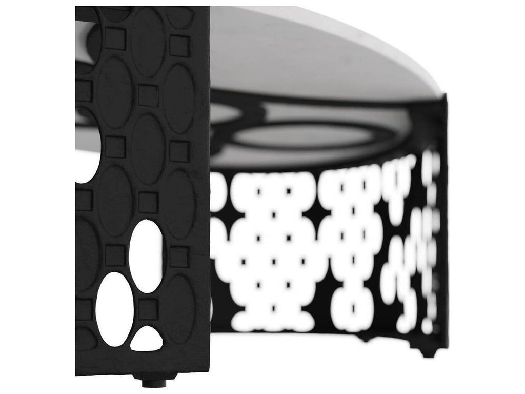 Oval Marble White Blackened Iron Onze Coffee Table