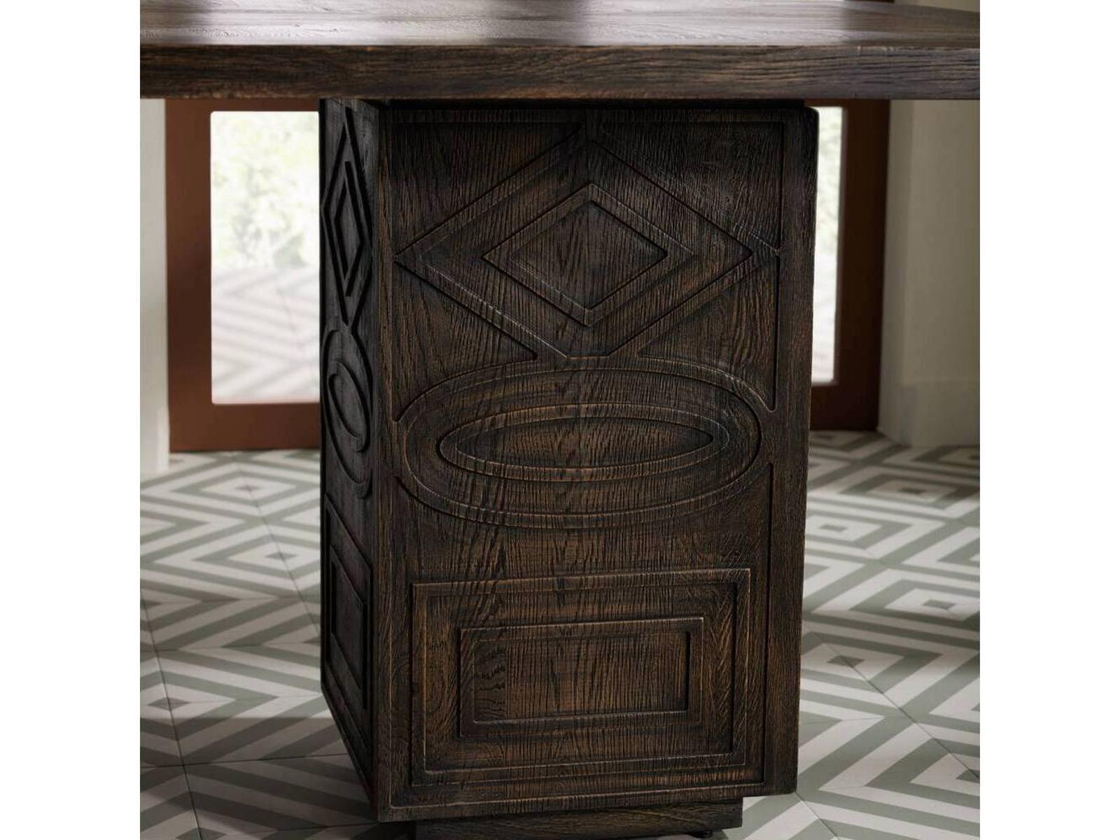 Vargueno Rectangle Dining Table in Burnt Mango Wood