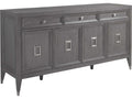 Appellation 66-Inch Gray Wood Buffet with Brushed Nickel Accents