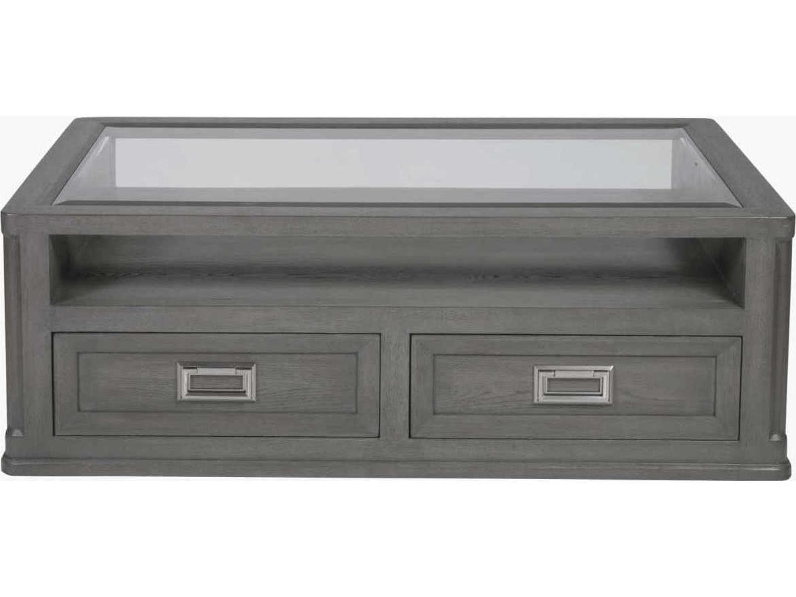 Appellation Rectangular Glass Coffee Table in Gray