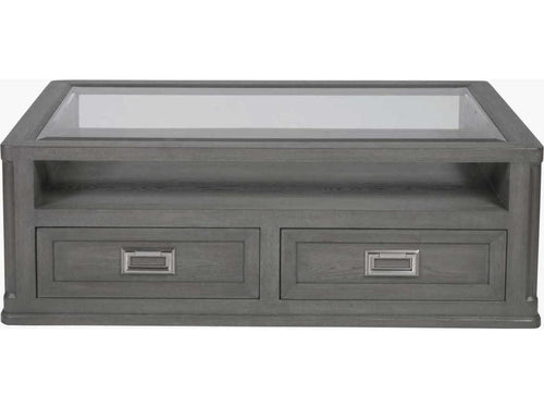 Appellation Rectangular Glass Coffee Table in Gray