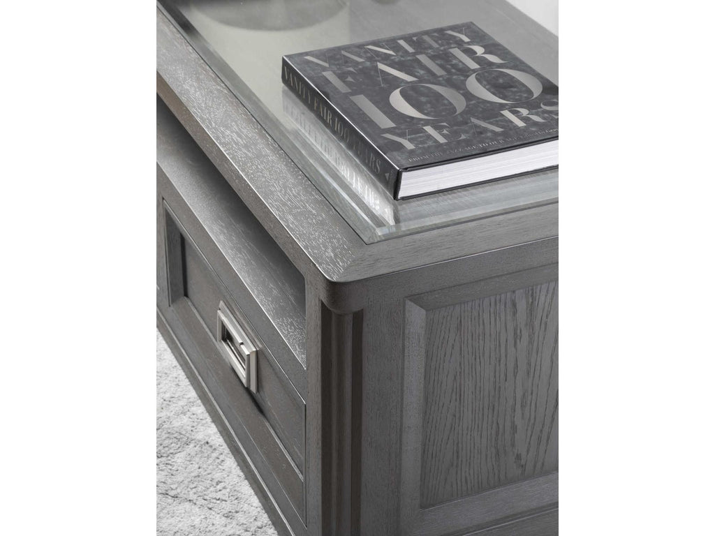 Appellation Rectangular Glass Coffee Table in Gray