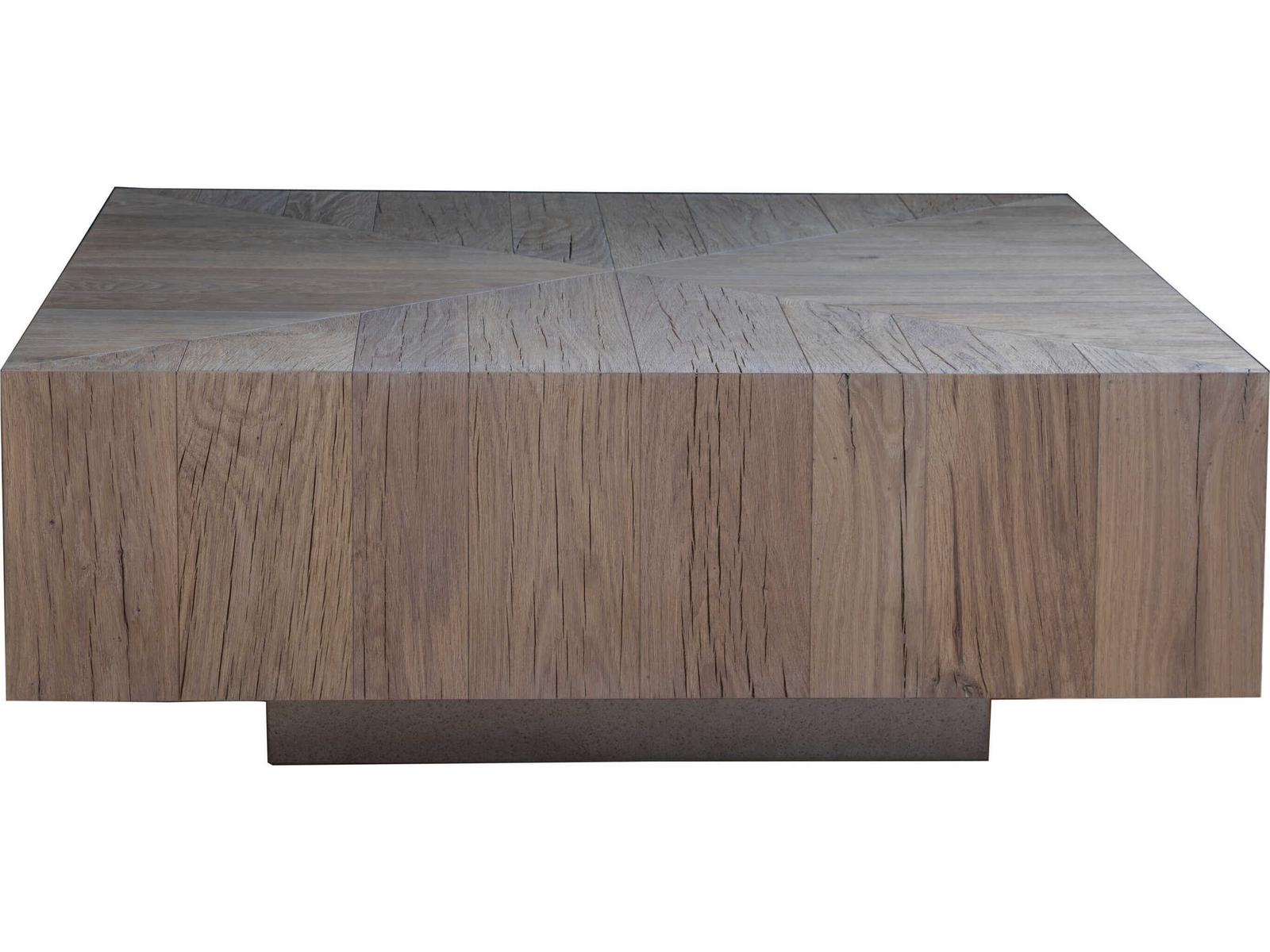 Verite Square Wood Cocktail Table in Gold Finish