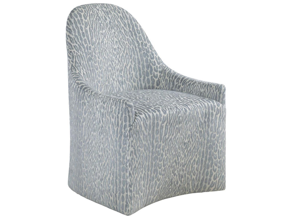 Lily Upholstered Dining Side Chair with Casters in Misty Gray