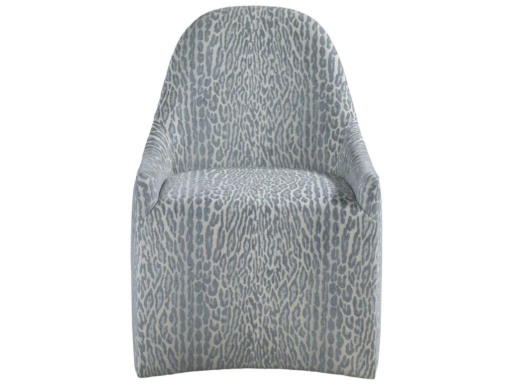 Lily Upholstered Dining Side Chair with Casters in Misty Gray