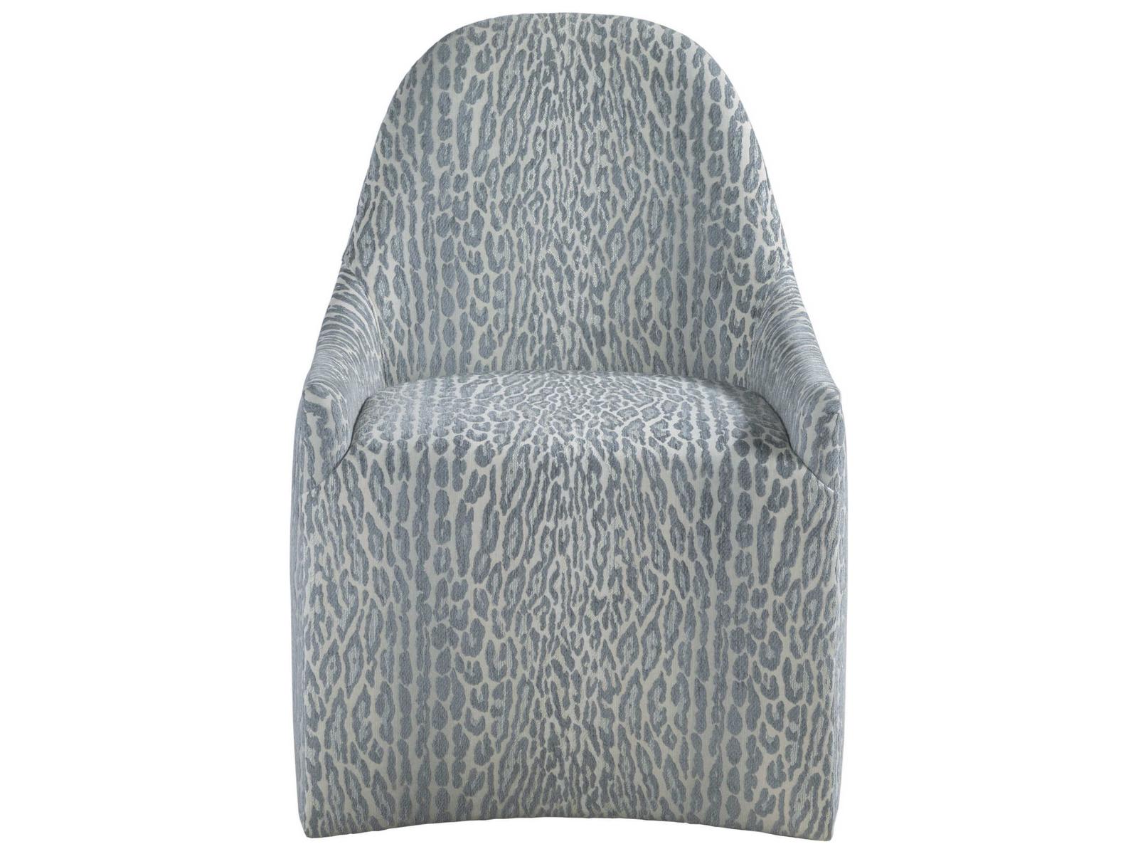 Lily Upholstered Dining Side Chair with Casters in Misty Gray