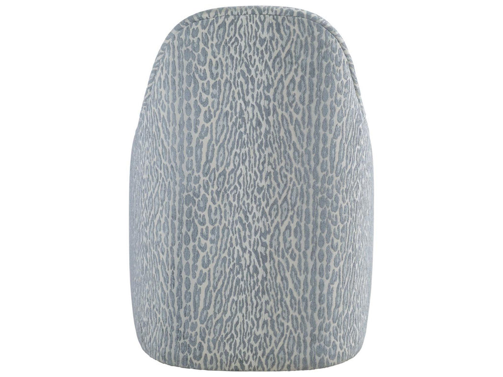 Lily Upholstered Dining Side Chair with Casters in Misty Gray