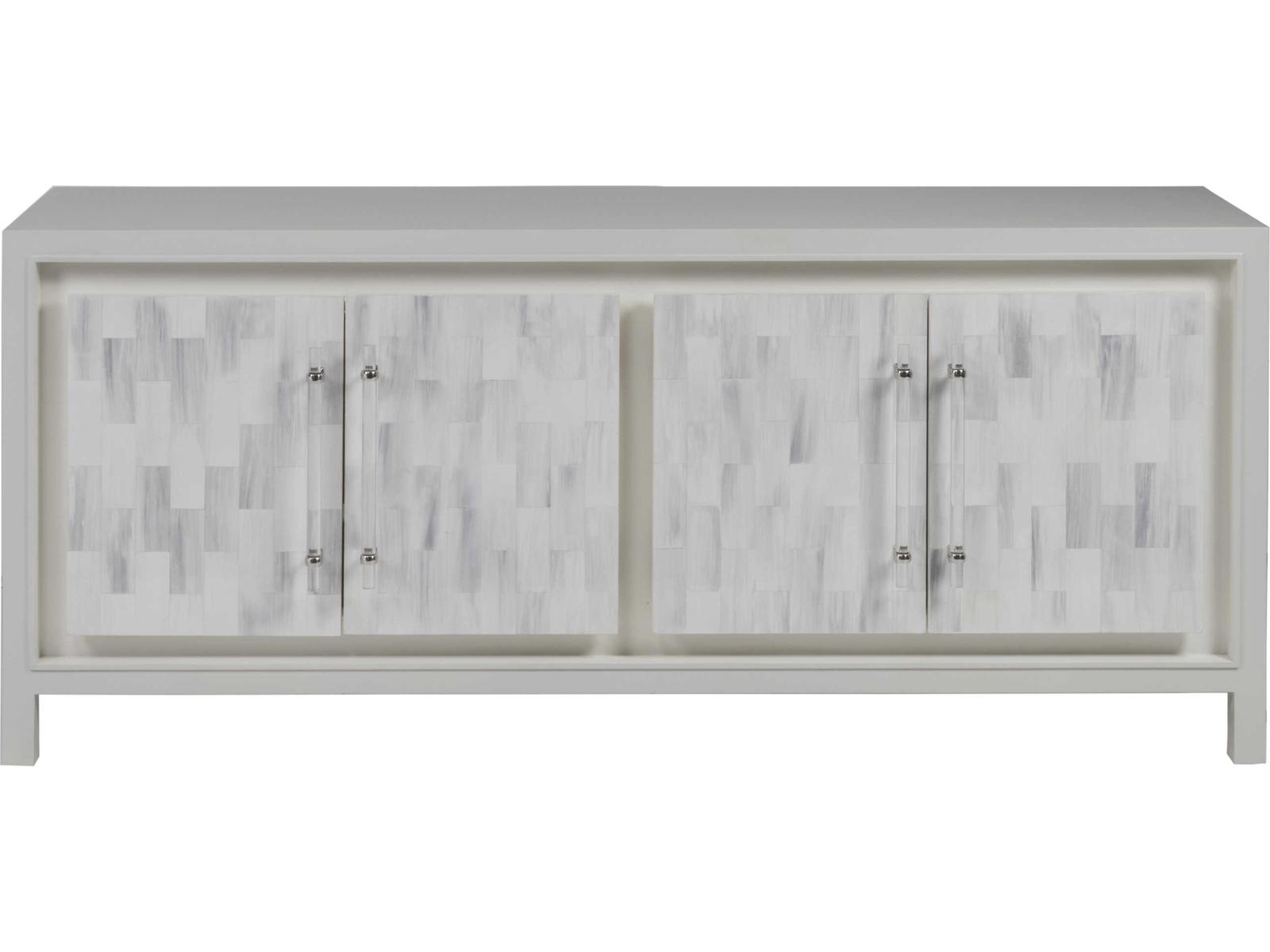 Home Elation White Media Console Table Faux Horn Resin
