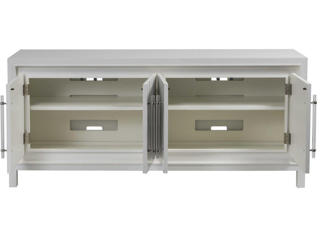 Home Elation White Media Console Table Faux Horn Resin