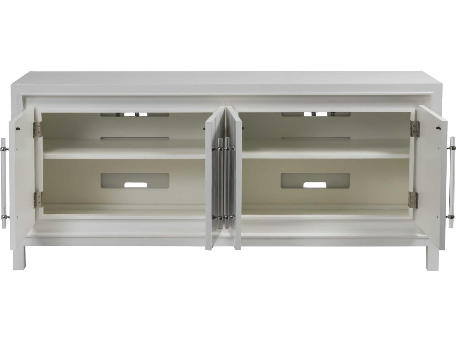 Home Elation White Media Console Table Faux Horn Resin