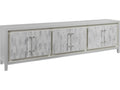 Home Elation White Long Media Console with Faux Horn Resin and Nickel Clasps