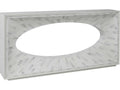 Home Elation Console Table with Faux Horn Resin Tiles in White