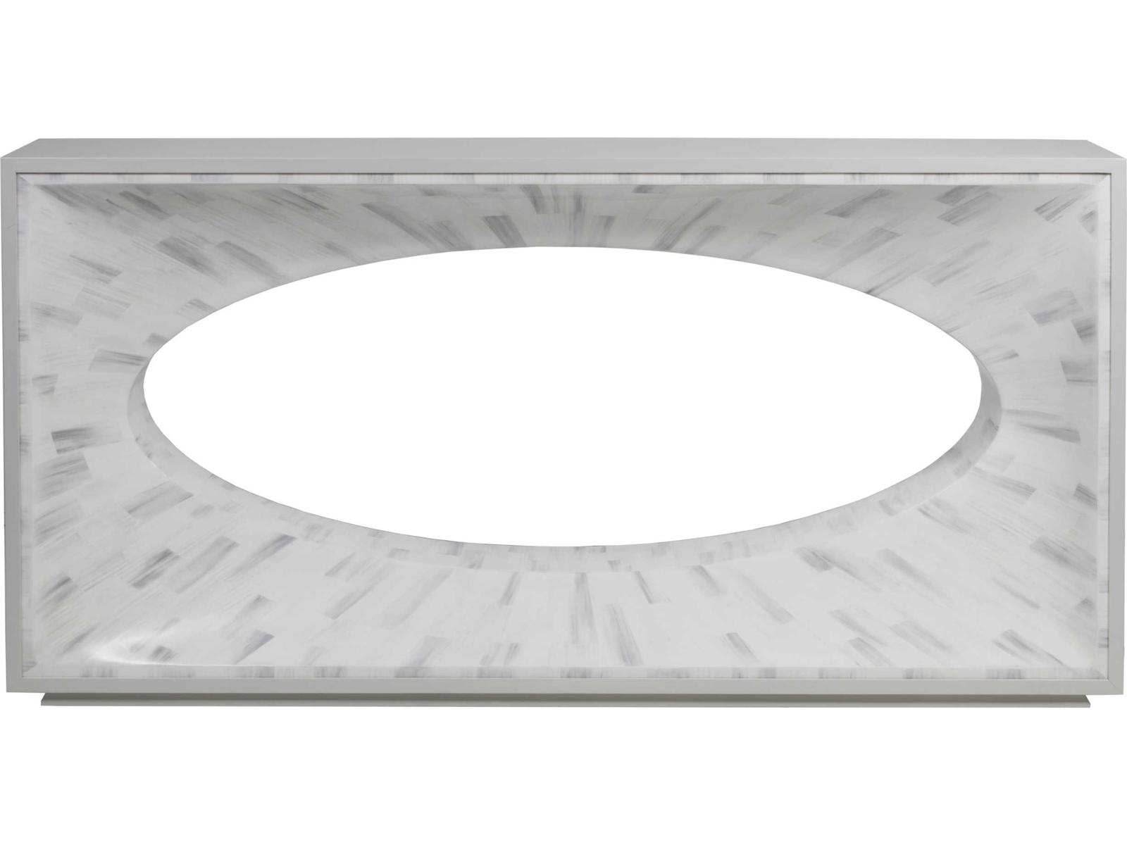 Home Elation Console Table with Faux Horn Resin Tiles in White