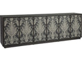 Venerato 99-Inch Media Console TV Stand in Mocha Wood and Fabric