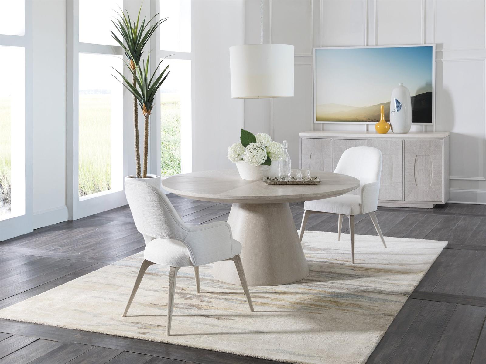 Home Mar Monte 4-Door Buffet in Champagne Taupe White Oak with Marble Top