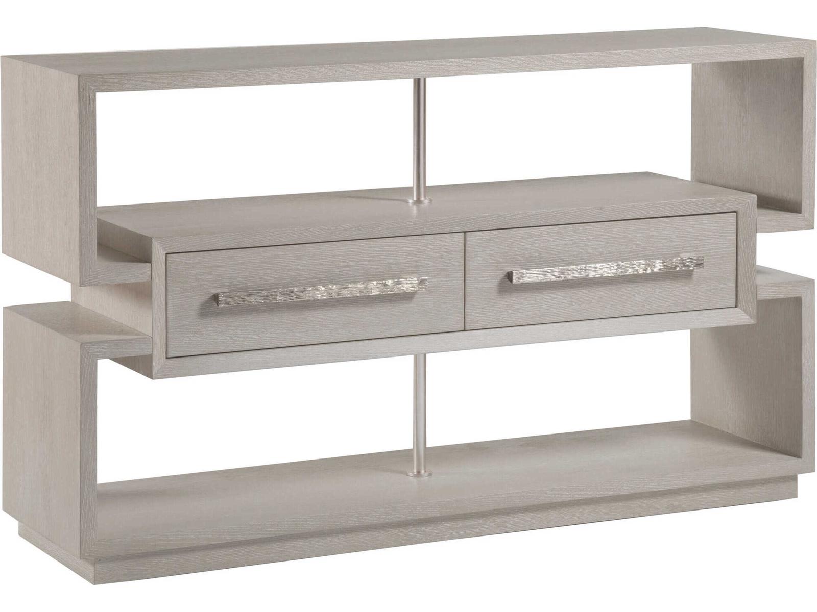 Home Mar Monte Open Console Table with Oak Veneers in Champagne Taupe