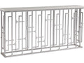 Home Mar Monte Grate Rectangular Marble Console Table with Warm Silver Leaf