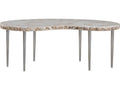 Home Seamount Kidney Coffee Table Fossilized Shell and Silver Iron