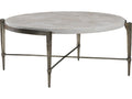 Home Percival Round Coffee Table in Bronze Leaf with White Agate Top