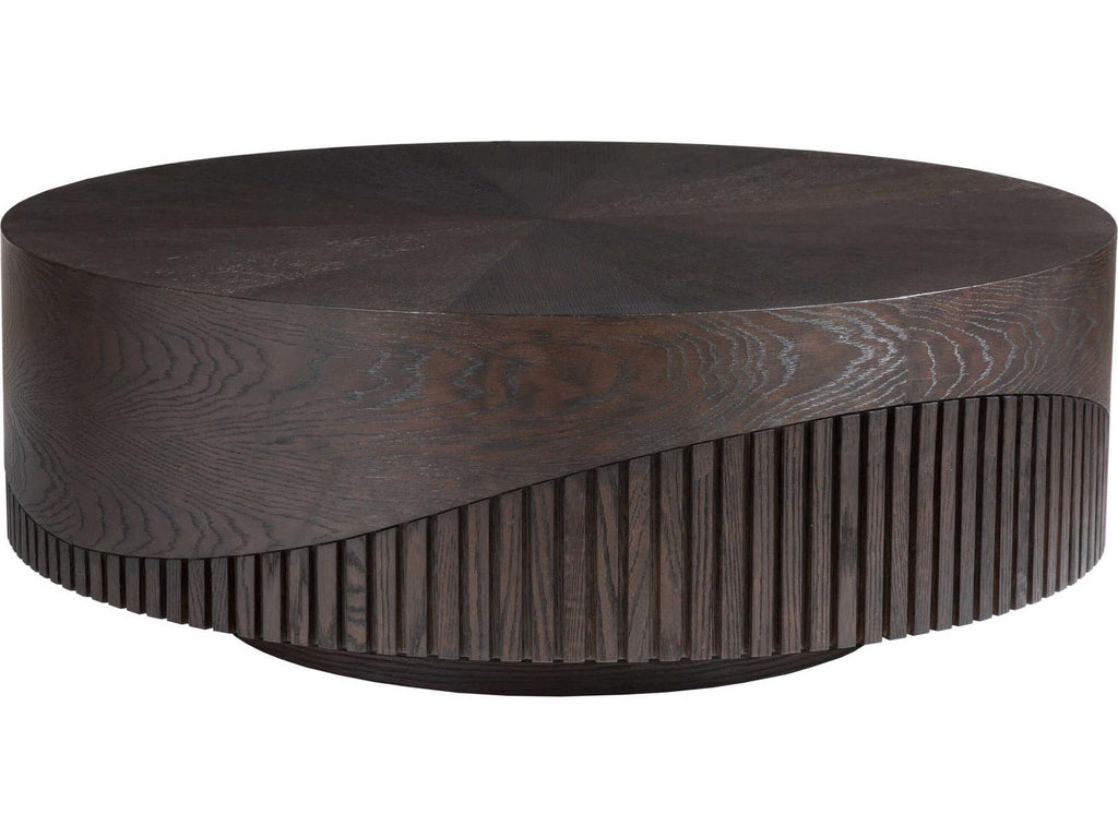 Home Signature Designs Nightfall Round Cocktail Table in Rich Mocha Brown