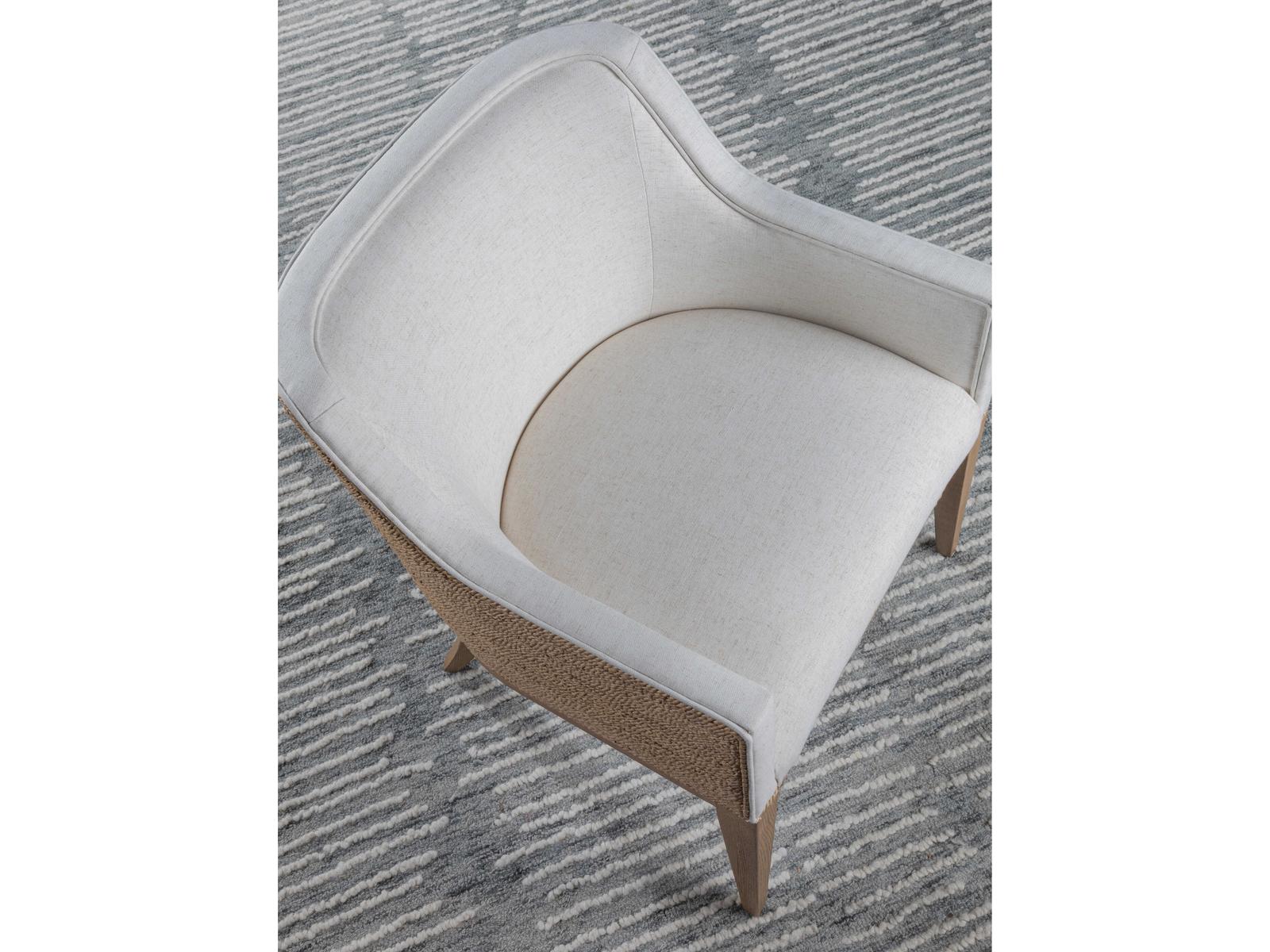 Home Simpatico Upholstered Woven Arm Chair in Canvas Fabric