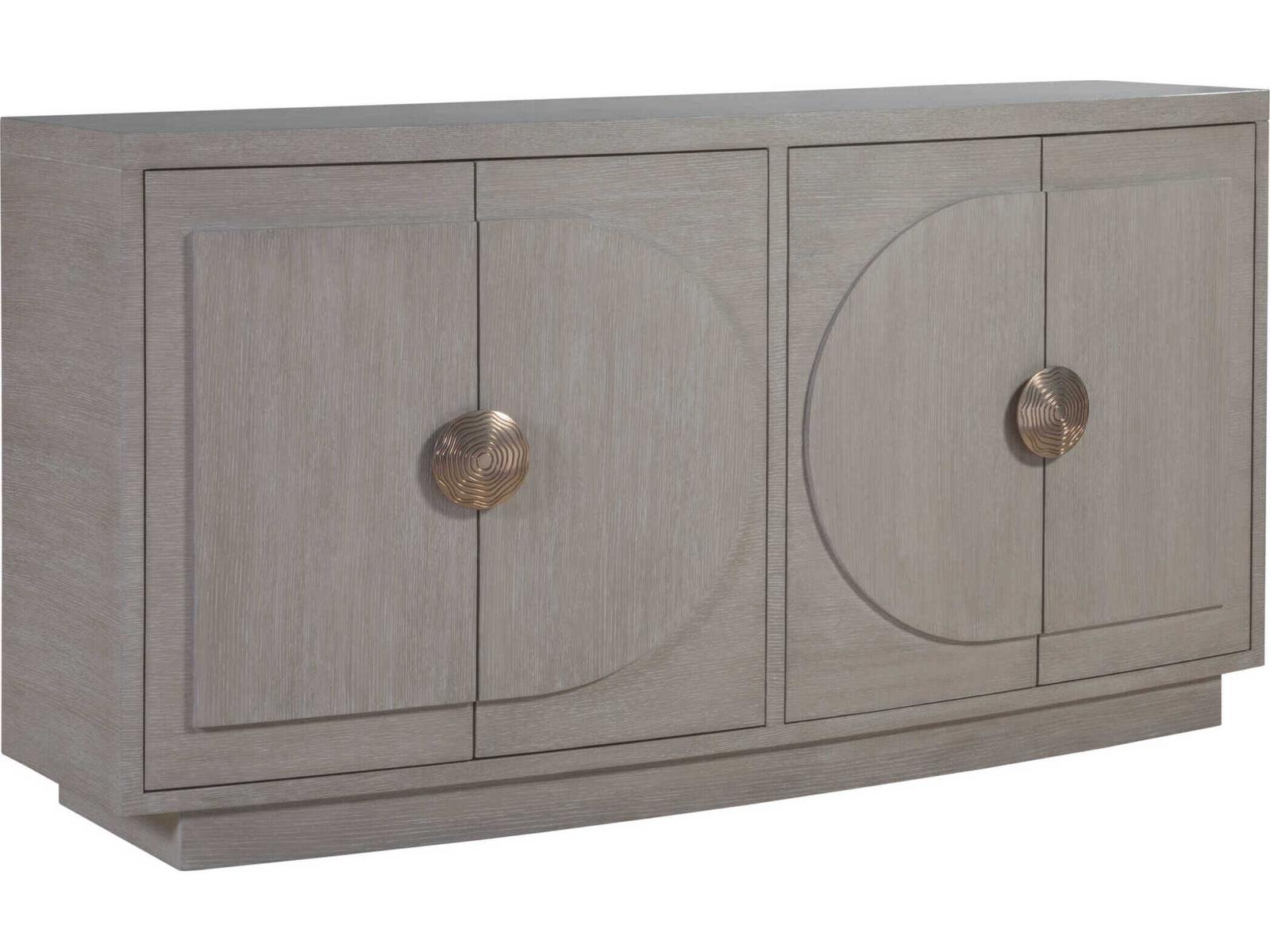 Home Solimar 68-Inch White Oak Sideboard with Champagne Accents