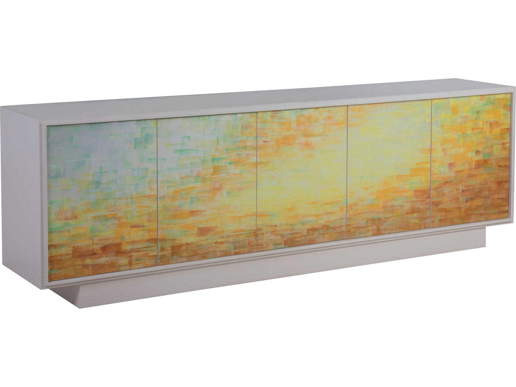 Home Aurora Signature Designs Hand-Painted Media Console in Ivory