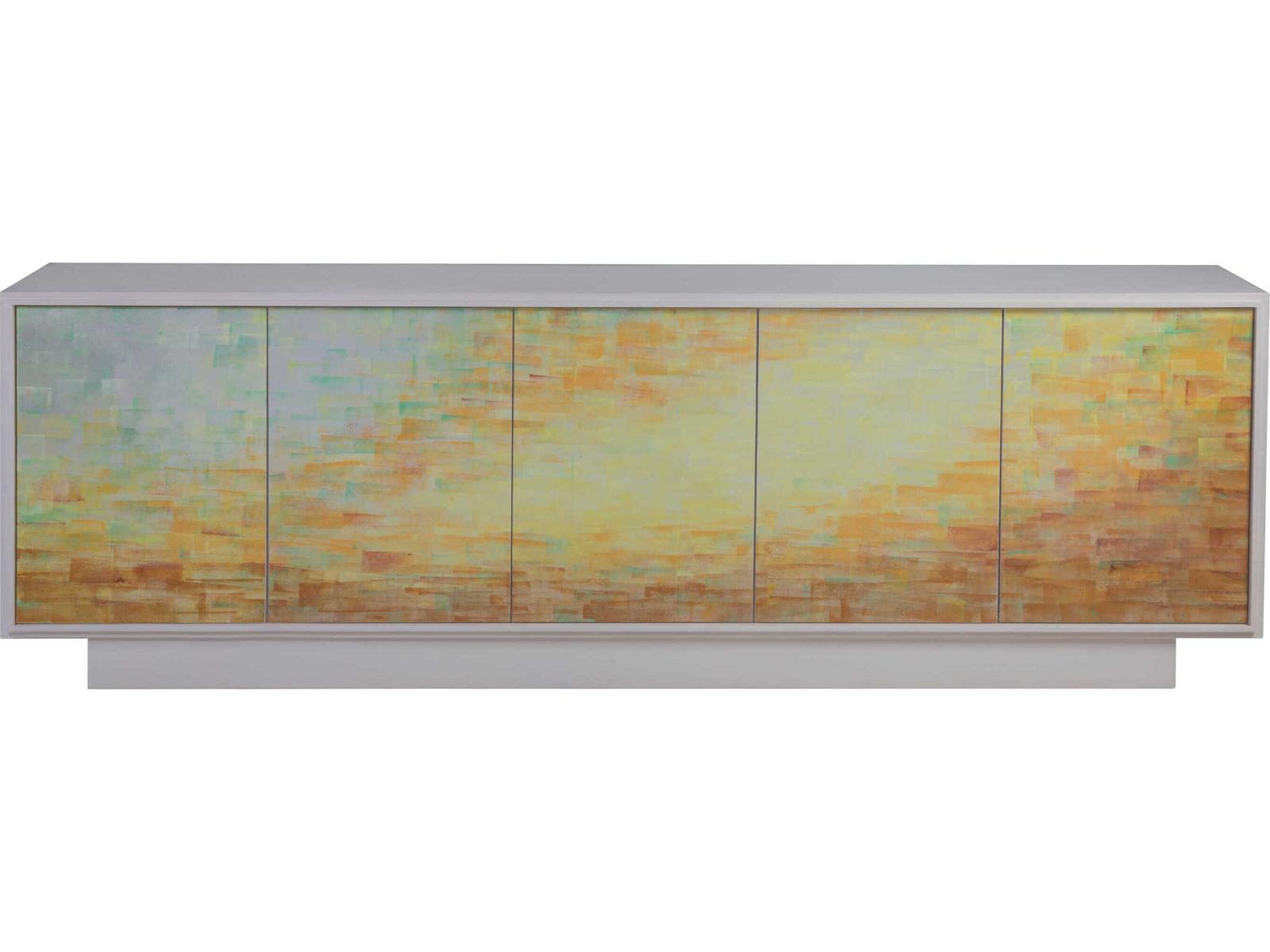 Home Aurora Signature Designs Hand-Painted Media Console in Ivory