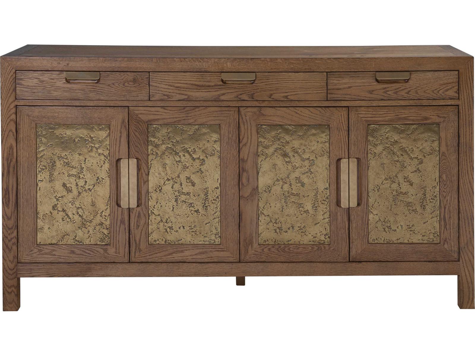 Home Barnaby Buffet with White Oak Veneers and Bronze Inlays