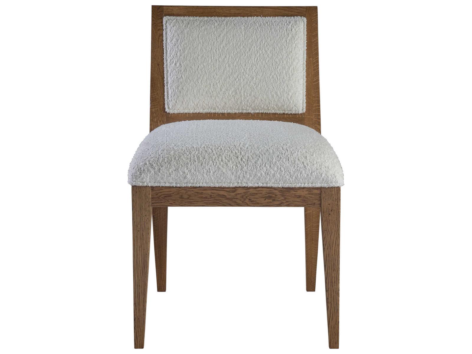 Home Barnaby Upholstered Dining Side Chair in White Oak and Chenille