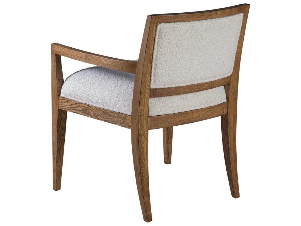 Home Barnaby Upholstered Dining Armchair in Iridescent Oak and Cameo Fabric