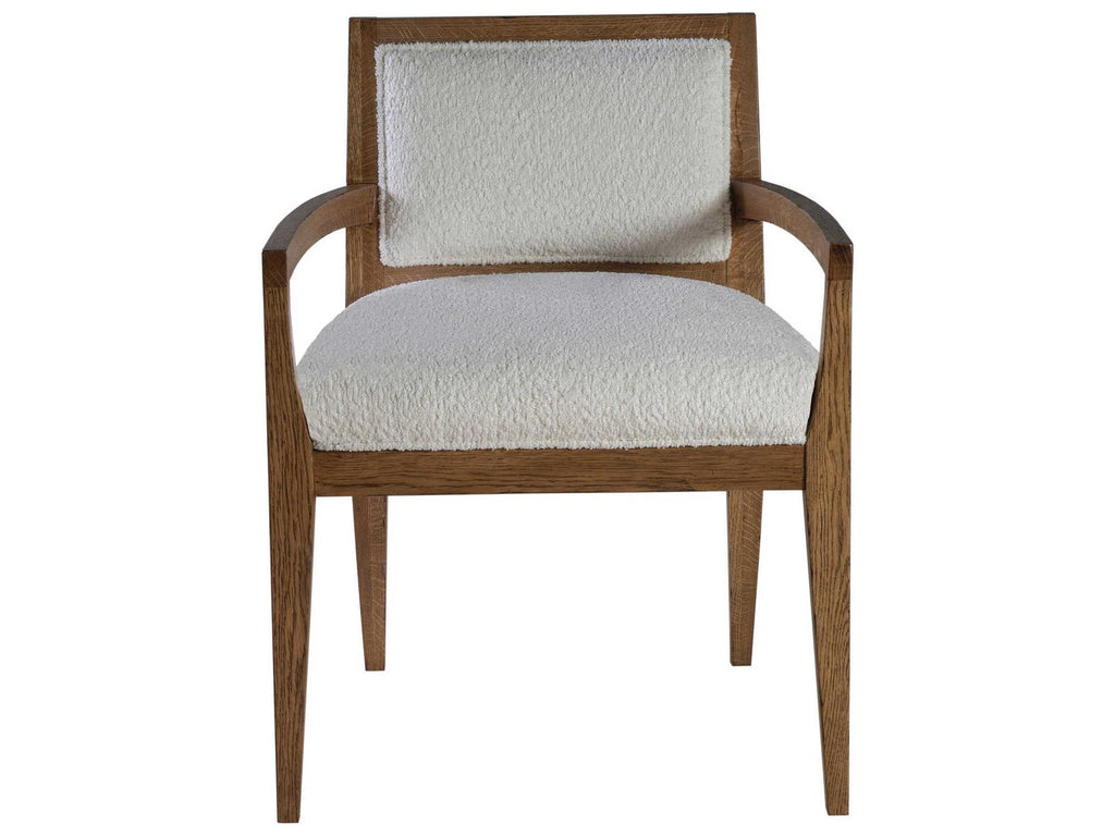 Home Barnaby Upholstered Dining Armchair in Iridescent Oak and Cameo Fabric