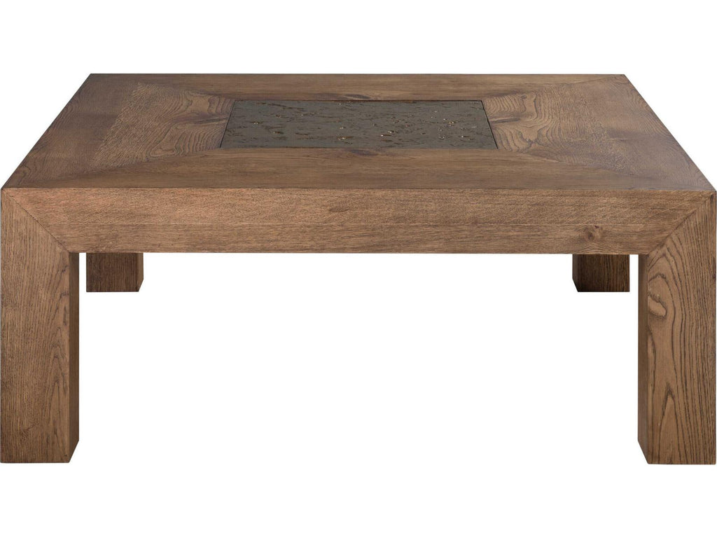 Home Barnaby Square Coffee Table in Iridescent Oak and Champagne Bronze