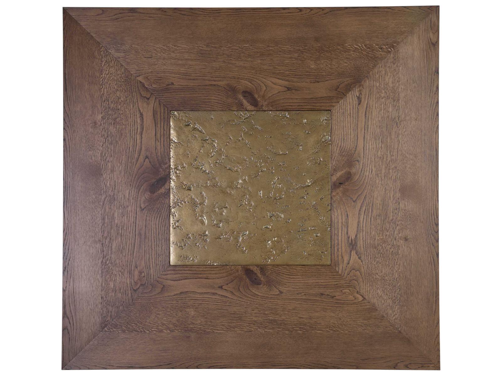 Home Barnaby Square Coffee Table in Iridescent Oak and Champagne Bronze
