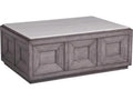 Dictum Rectangular Stone Silver White Gray Cocktail Table