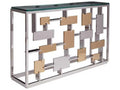 Cityscape Rectangular Glass Warm Polished Console Table