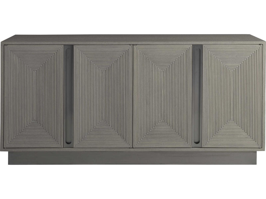 Home Gradient Media Console Buffet in White Grey Oak