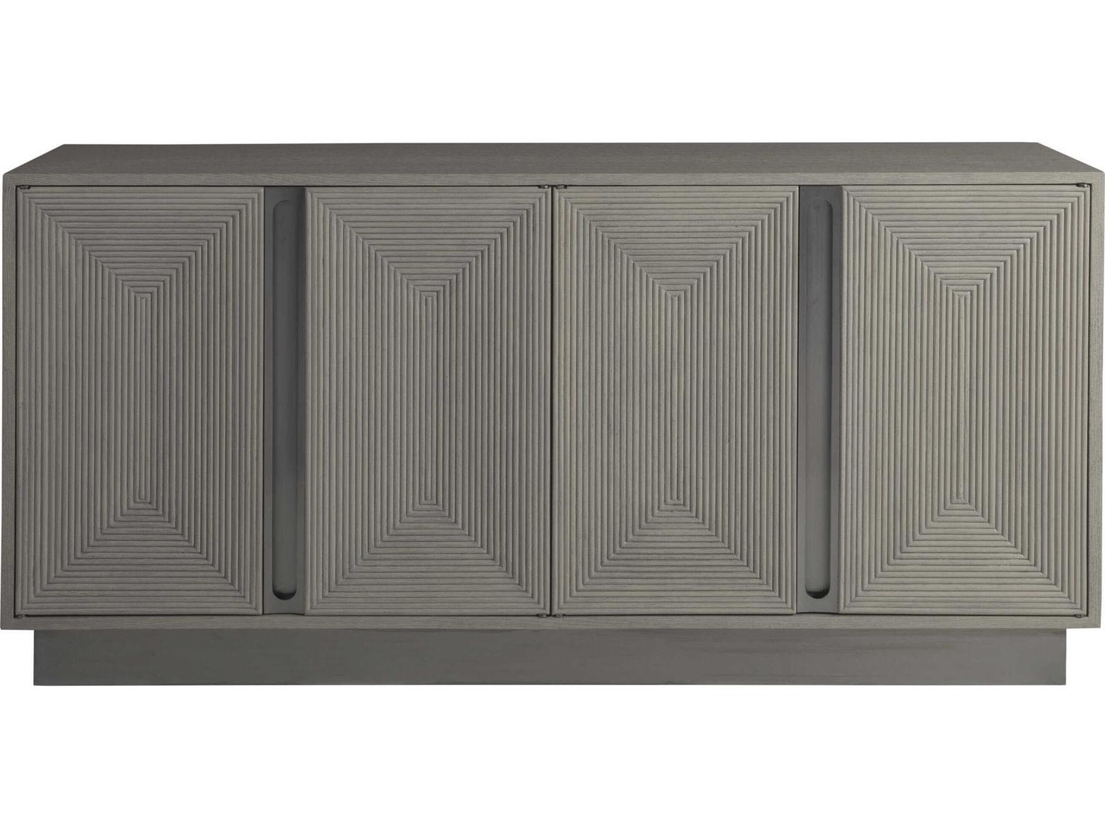 Home Gradient Media Console Buffet in White Grey Oak