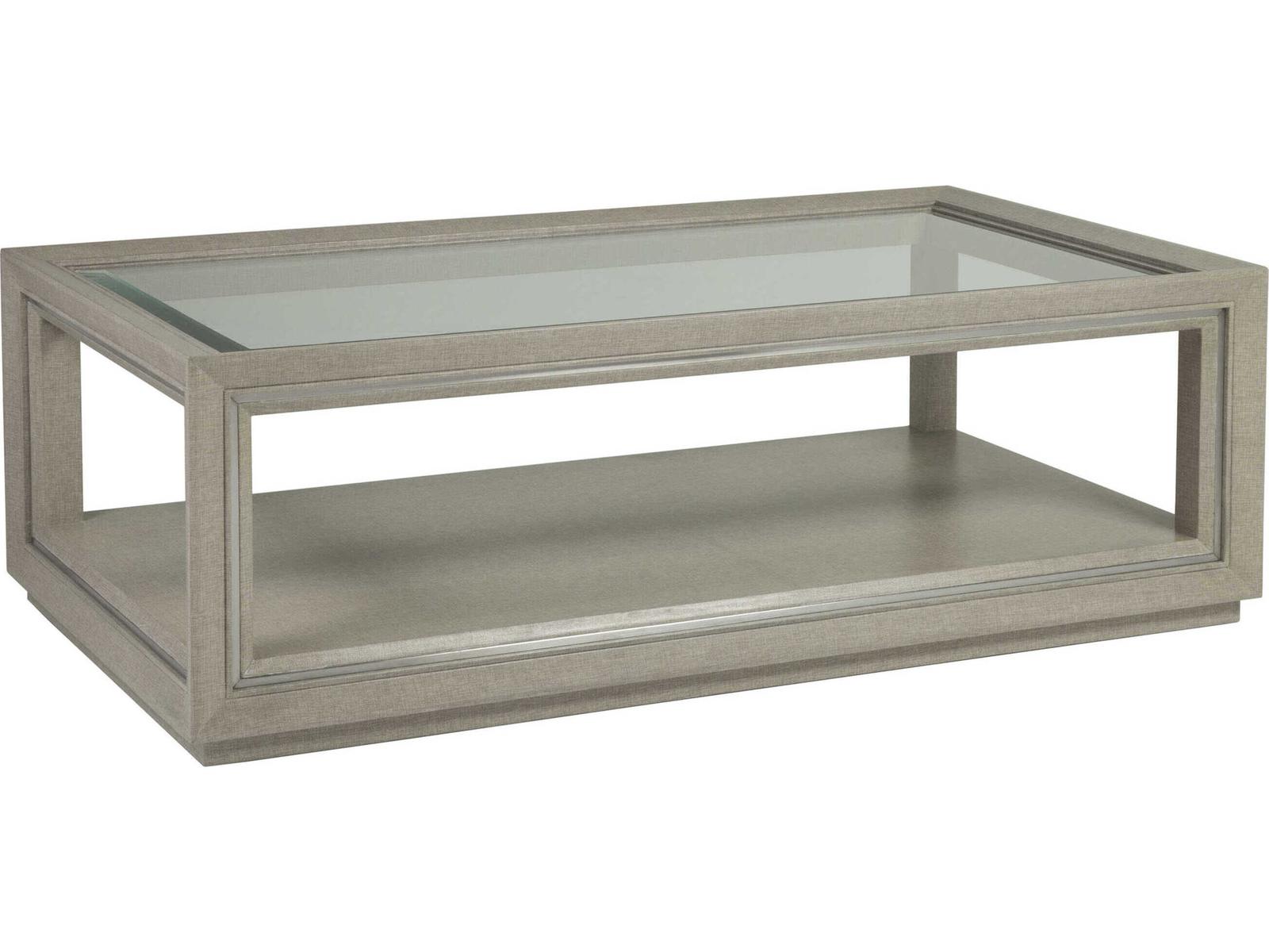 Home Zeitgeist Rectangle Coffee Table in Linen White with Glass Top