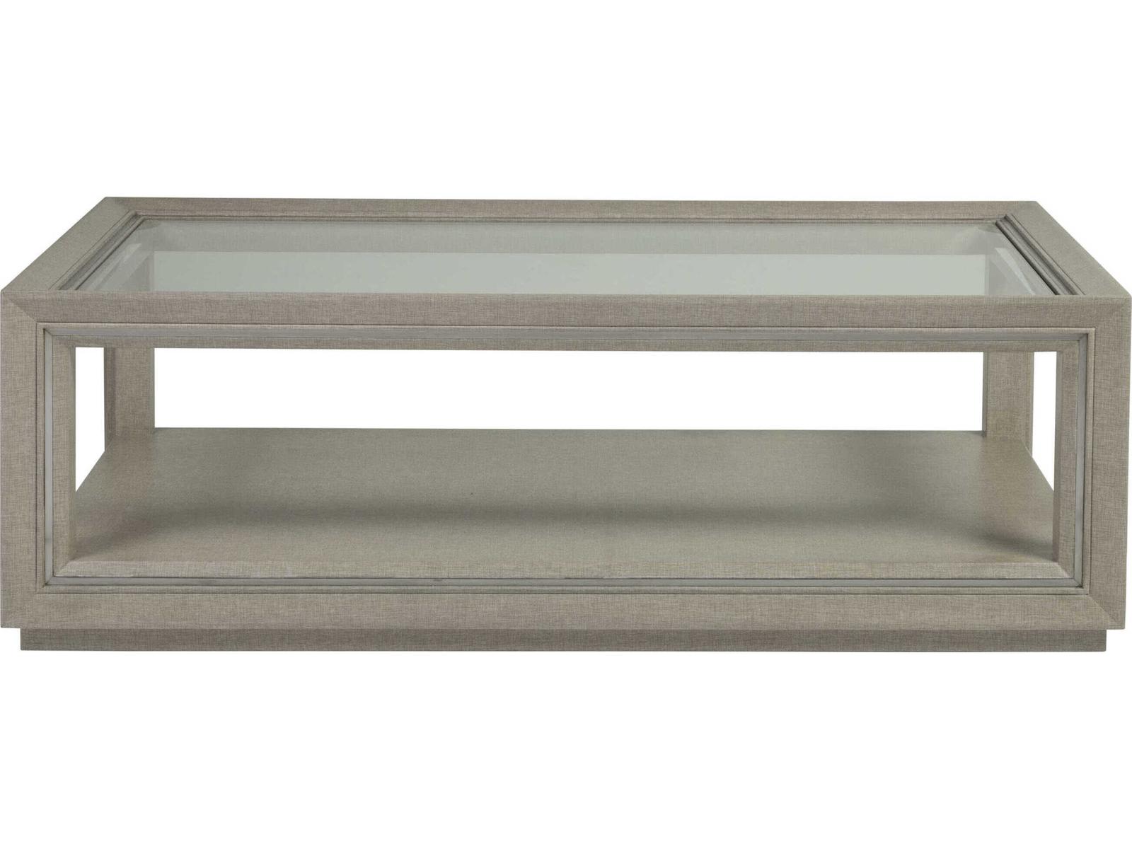 Home Zeitgeist Rectangle Coffee Table in Linen White with Glass Top