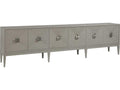 Home Logan Convertible Long Media Console Buffet in Antiqued White