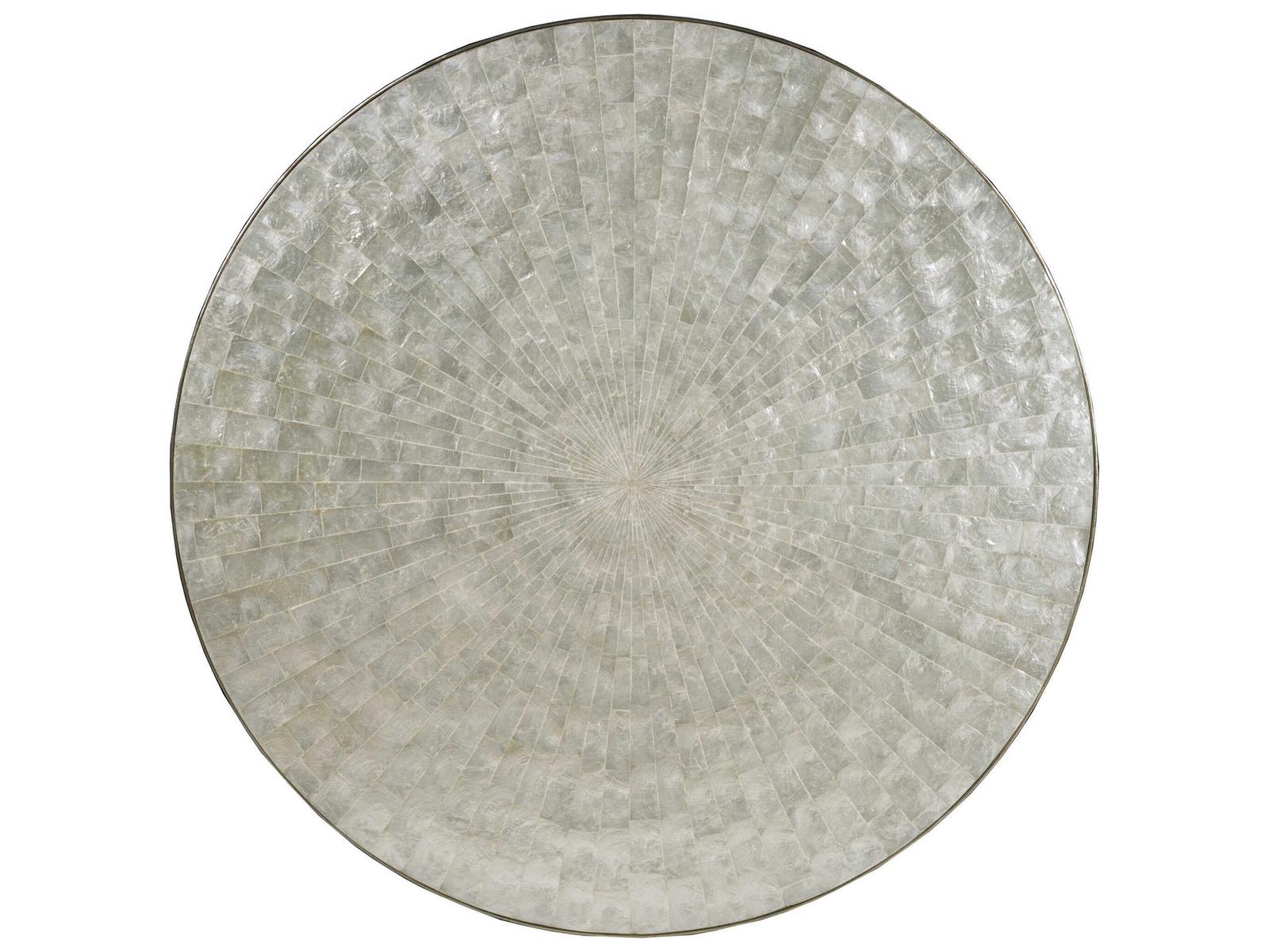 Home Capiz Round Dining Table in Champagne Silver Foil