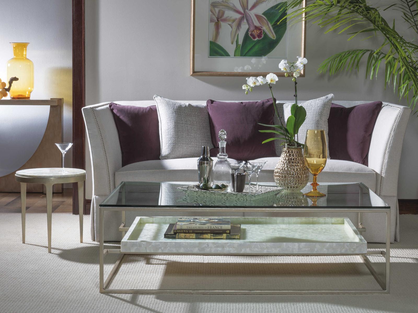 Home Cumulus Capiz Large Rectangular Coffee Table in Champagne