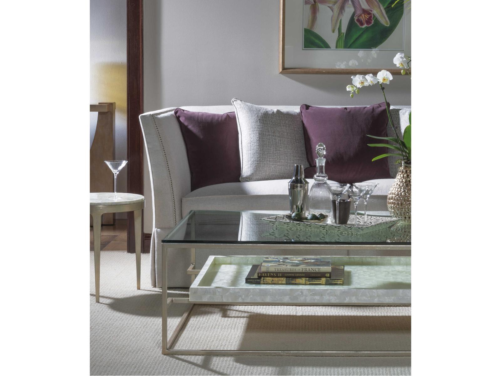 Home Cumulus Capiz Large Rectangular Coffee Table in Champagne