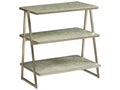 Home Cumulus Capiz Triangular 3-Tier Side Table in Champagne Foil