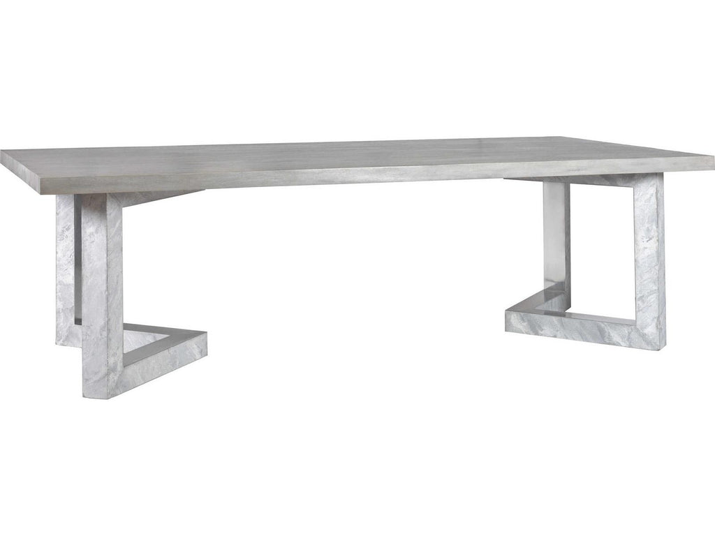 Home Heller Gray Rectangular Dining Table with Mahogany Top