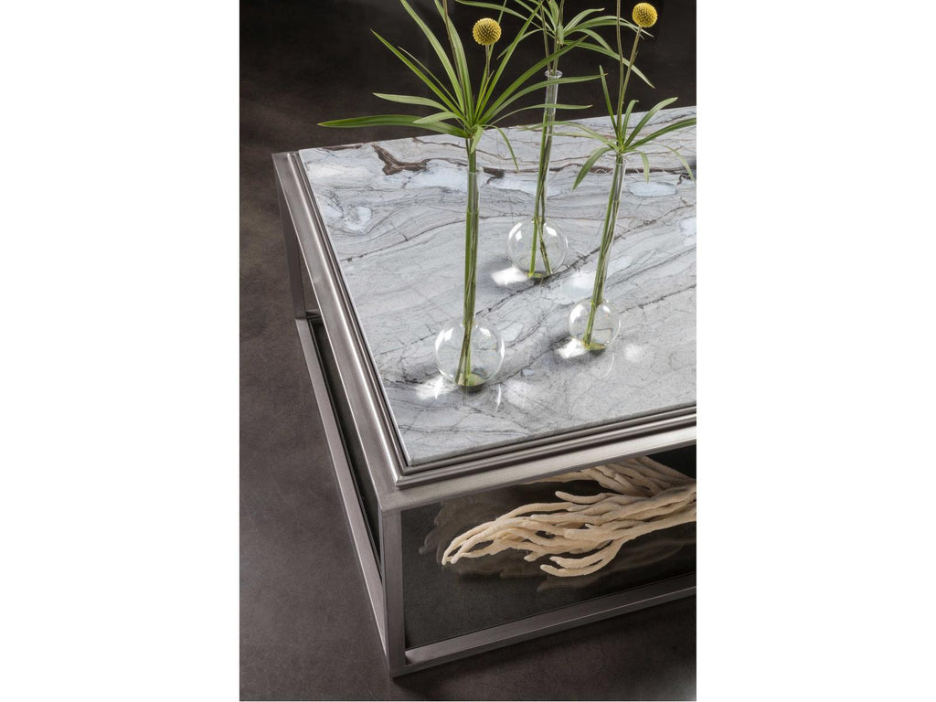 Home Treville Rectangular Cocktail Table in Antiqued Silver Leaf