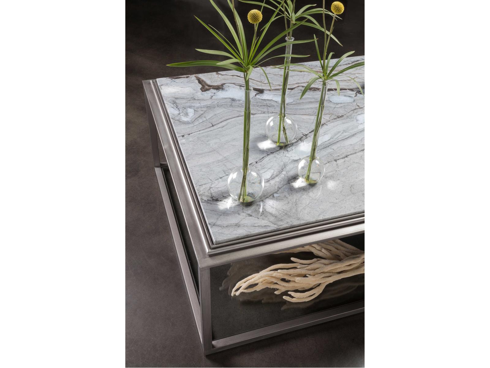 Home Treville Rectangular Cocktail Table in Antiqued Silver Leaf